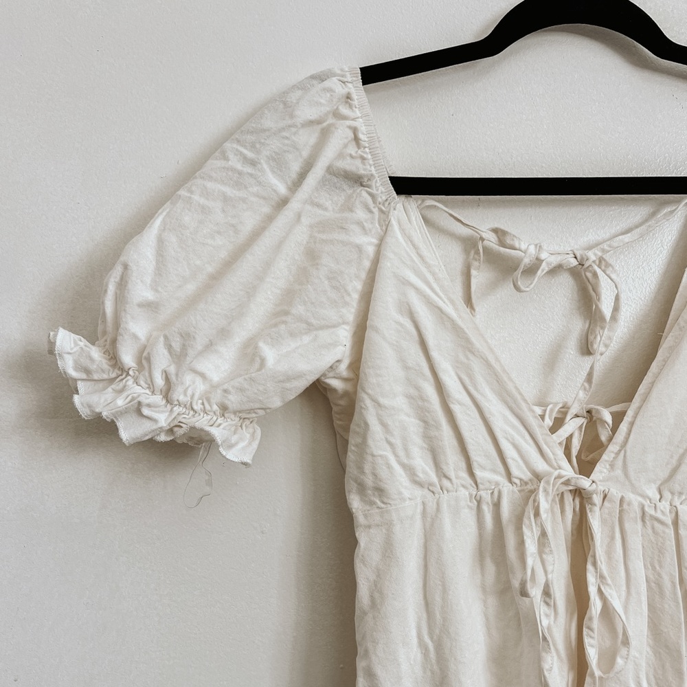 White Puff Sleeve Dress